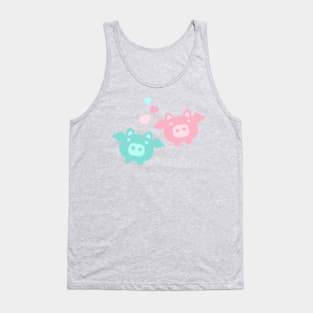 Pastel Flying Pigs in Love Tank Top